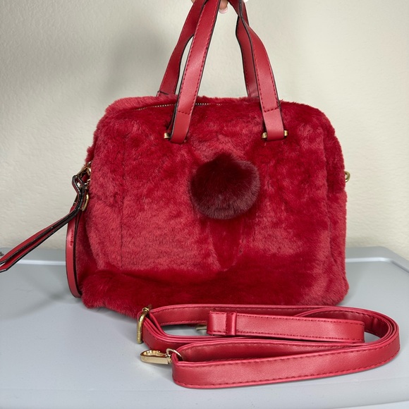 Red Faux Fur Purse - Picture 1 of 5